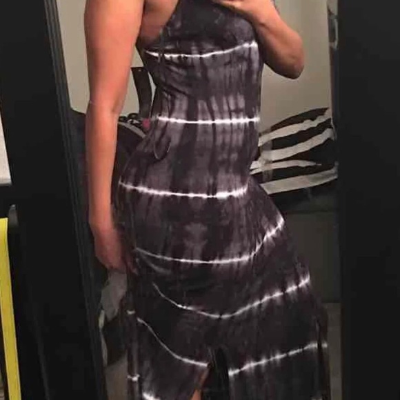 New Tie Dye Double Split Maxi Dress - Picture 3 of 4